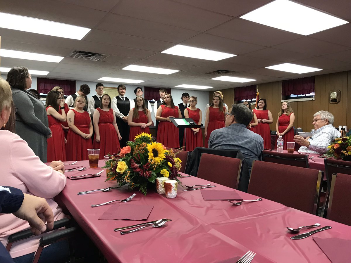 Swing choir performing at the Ministerial Alliance luncheon at the board office.