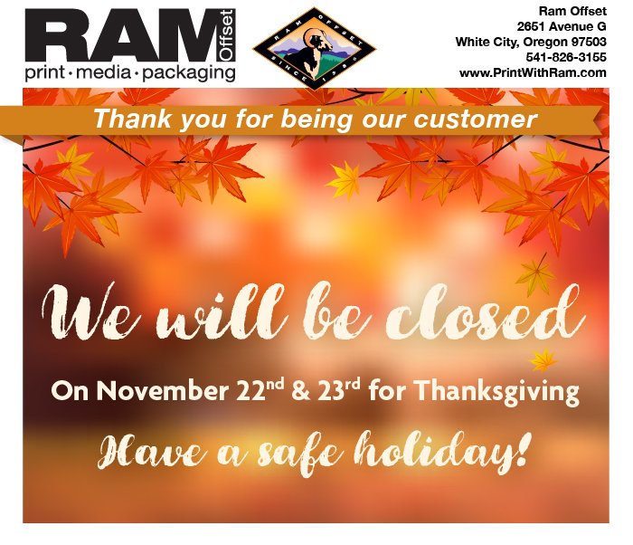 RamOffset's tweet image. Thanksgiving Hours for Ram Offset.