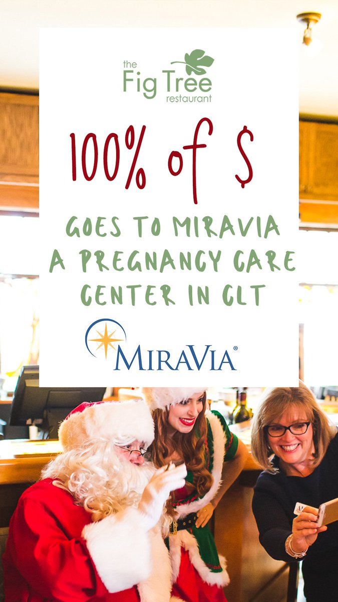 On Dec. 1, <a href="/TheFigTreeCLT/">The Fig Tree Restaurant</a> is hosting it's "Mingle with Kris Kringle benefiting MiraVia" brunch from 10am-12pm. Adults: $20 - Kids: $10. 100% of the cost goes directly to MiraVia. Please bring cash or check (made out to MiraVia). facebook.com/events/3125680…. #MiraViaLife