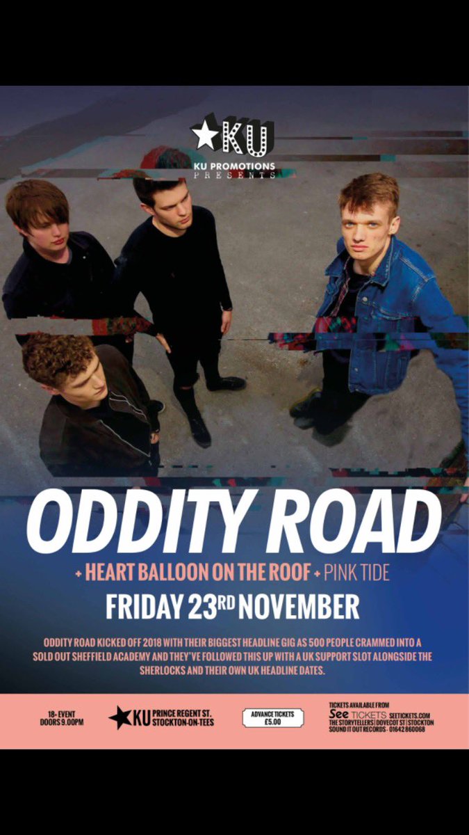 This Friday at Ku! Come down for quality tunes on tap. @OddityRoad @pinktideuk @ku_bar