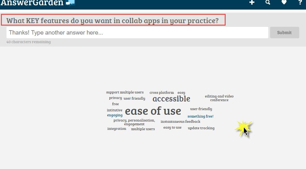 Calor_YYZ's tweet image. Our group presentation - First question for the night &quot;What KEY features do you want in Collaborative Apps in your practice&quot;?  Good responses!! @PassionateEduc1 @AmandaLCannon1 #collaborativeapps #EDUC5199G #EdTech #collaborativelearning