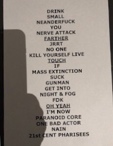 Setlist from tonight at Strom in München DE. In the encore, a first performance of Leather Nun’s ‘Ensam I Natt’ (Swedish for ‘Alone Tonight’).