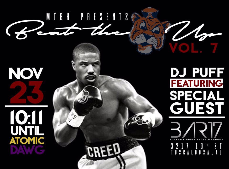 BetaEtaQues's tweet photo. MTBH Presents: BTPU: The Official Iron Bowl Kickoff followed by the OFFICIAL iron bowl tailgate at 12. Ya fav bruhz got the moves all weekend it’s gonna be epic! #MTBH #BTPU #WeMakeEmSayOh #SlideThruTheClub #Step1 #BigBOnTheGrillWitIt https://t.co/uU4BMhlwzx