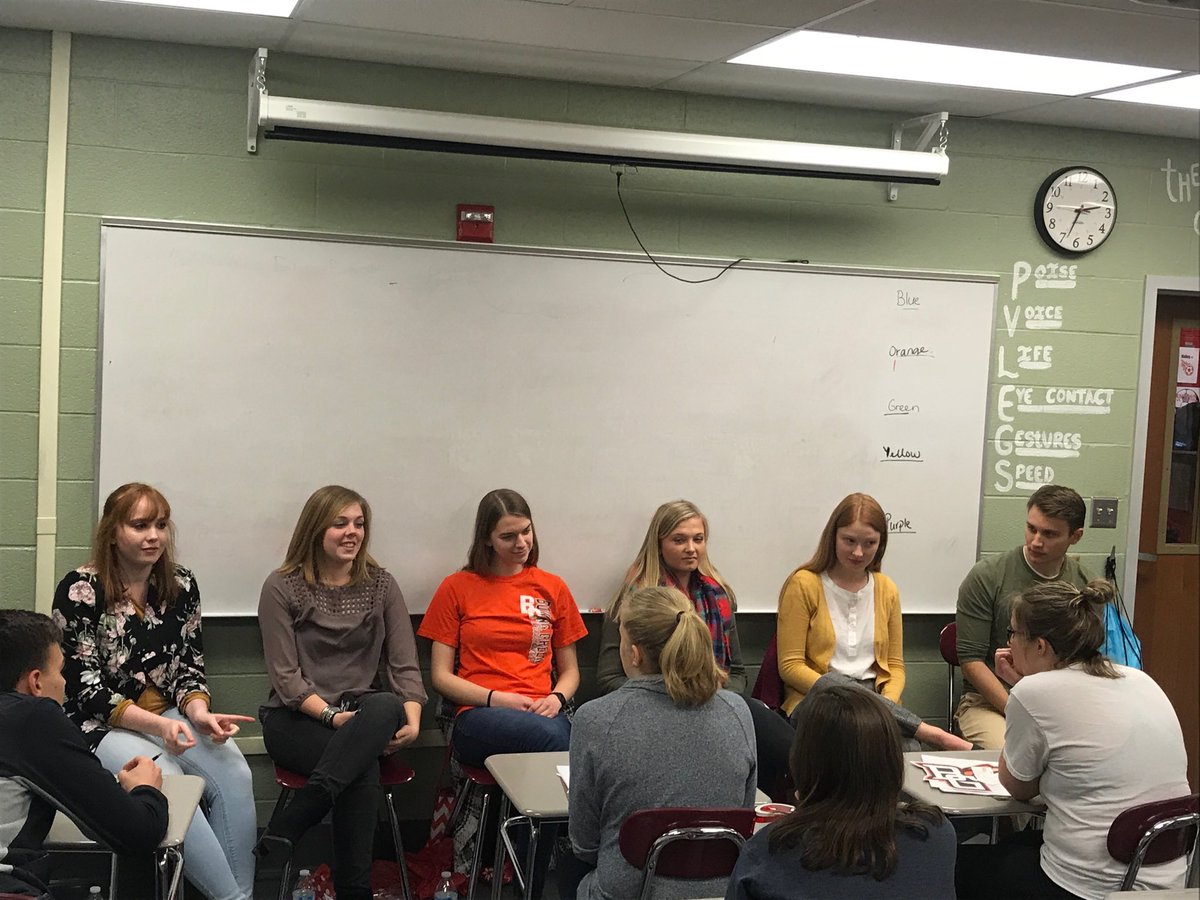 nkguidance's tweet photo. Thanks to our student panel of NK grads (Kylie Roby, Olivia Dyrness, Abbi Maggi, Brianna Jurosic, Ingrid Miller and Devin Kuck) for presenting today on life after high school. #WelcomeBack2018 #CollegeLife https://t.co/PN3T4a1Cwv
