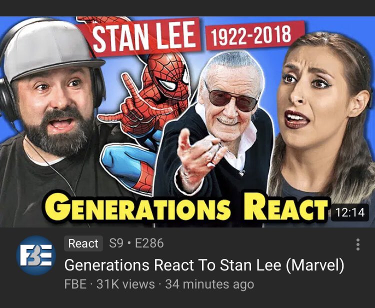 phatbeats's tweet photo. This was an emotional one (yes those are tears in my eyes)... #StanLee #Marvel #FBE #GenerationsReact Generations React To Stan Lee (Marvel) https://t.co/Ye1d0xiPVl via @YouTube https://t.co/dnJNziS8j2