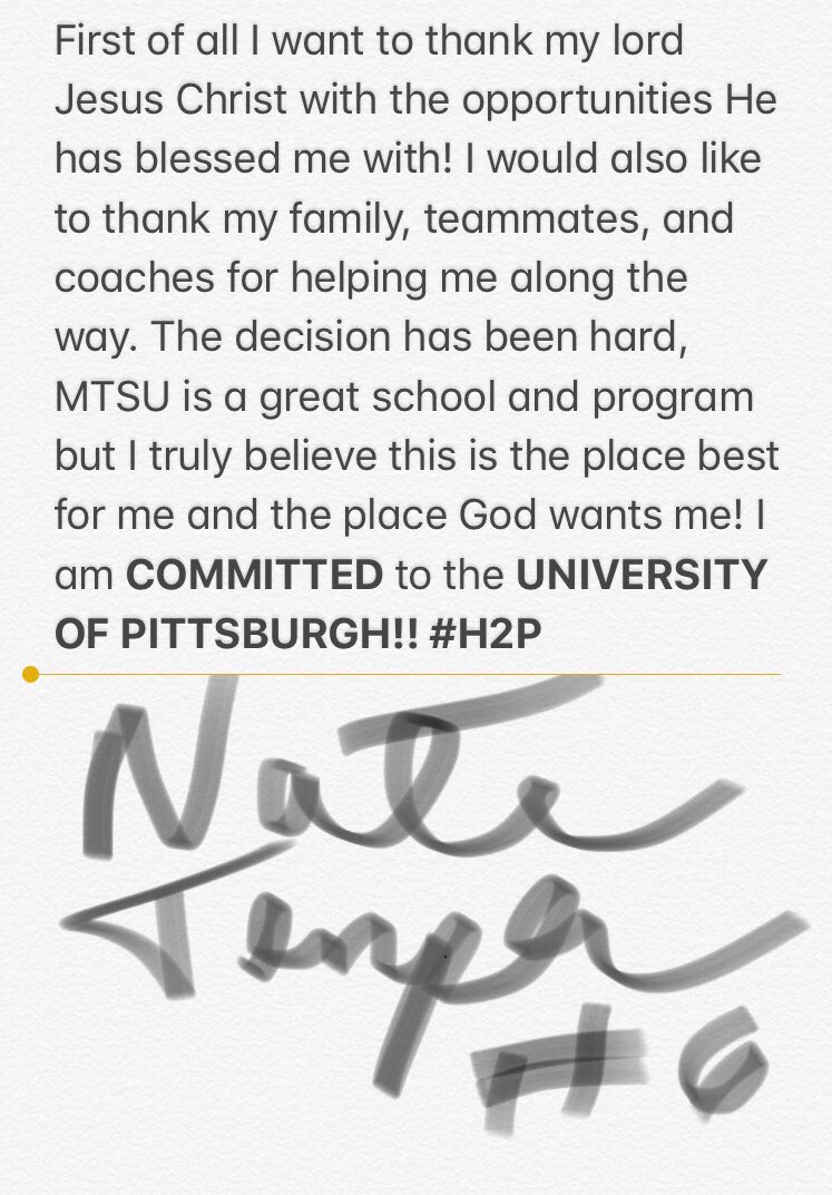 nate_temple6's tweet image. Truly blessed! Thanks @CoachDuzzPittFB @Pitt_FB #H2P