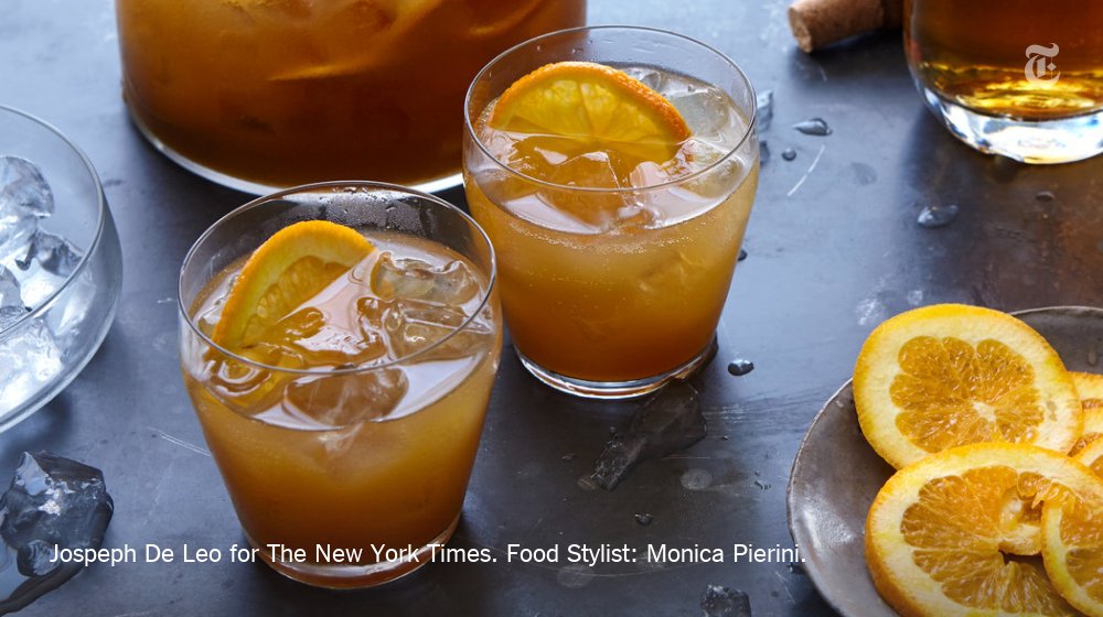 Apples and oranges are often presented as opposites, but they mingle beautifully in this apple cider and bourbon punch https://nyti.ms/2QZvMN4