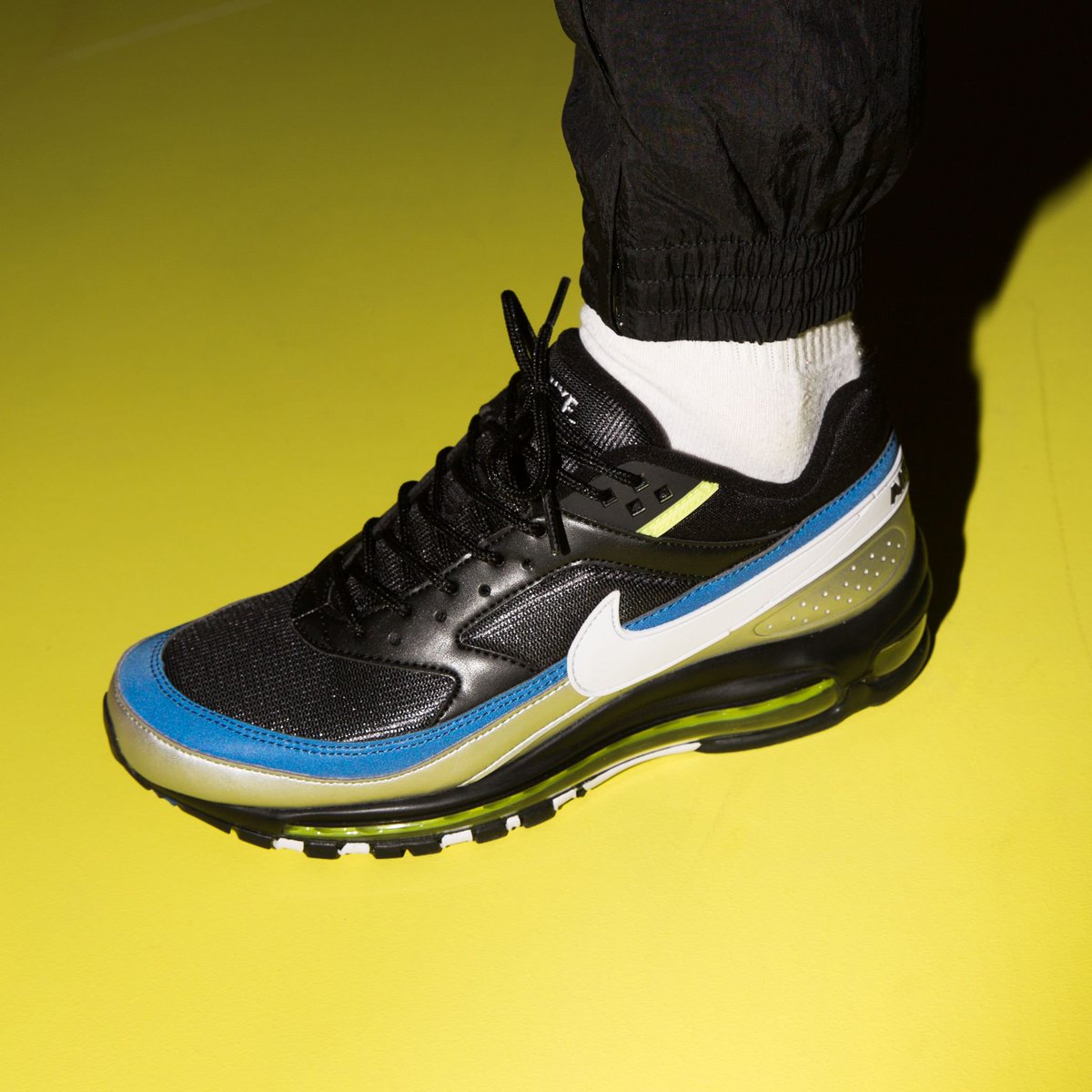 nike air max 97 bw black white & metallic silver