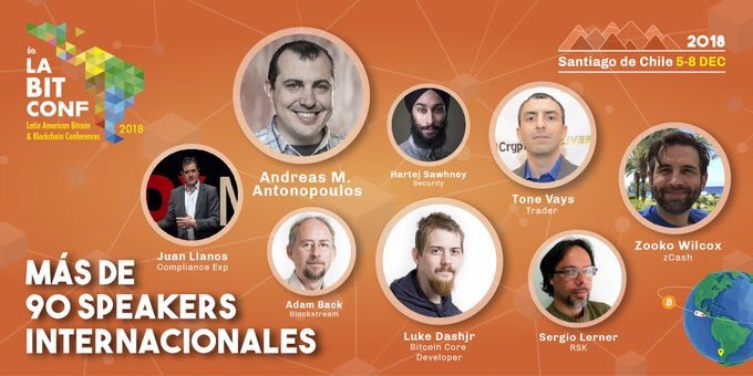 Recuerda que el próximo 5-7 de dic se viene #LABITCONF2018 <a href="/laBITconf/">LABITCONF</a> a Chile 🇨🇱!! No te quedes fuera de este gran evento que trae a grandes exponentes como <a href="/aantonop/">Andreas (aantonop Team)</a> <a href="/AlexPreukschat/">Alex Preukschat</a> <a href="/JuanLlanos/">Juan Llanos</a> y donde nuestro director <a href="/cristpereirag/">Cristobal Pereira</a> también estará presente! 30% de facto ☝🏻