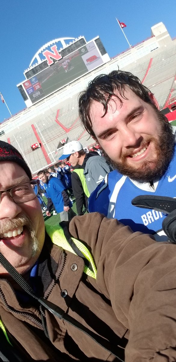 HuskerlandBob's tweet photo. Pretty great to be a @cpsbroncos right about now...ain't that right @EhlersWyatt and #CalebCast57? #FearTheBeard #nebpreps #C2StateChamps https://t.co/dJiC94hCCe