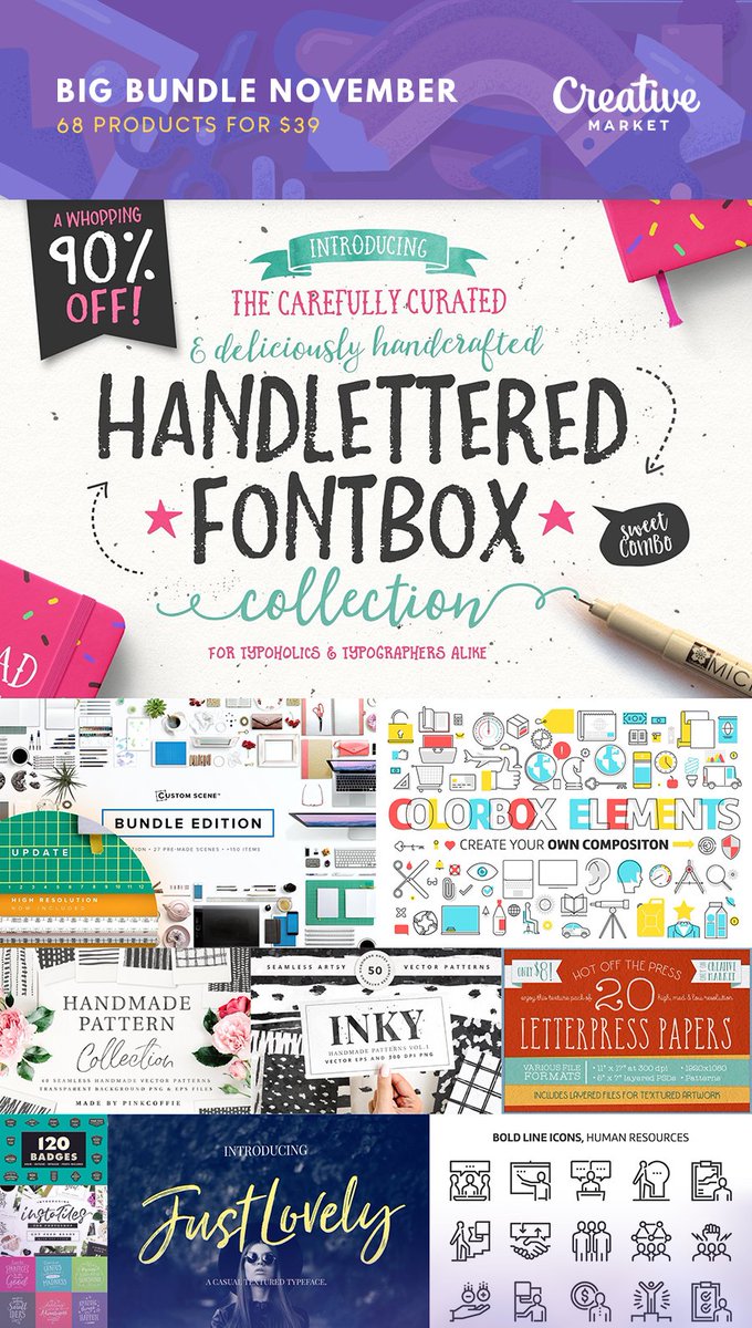 12 Hours left on this fantastic bundle of 68 top <a href="/CreativeMarket/">Creative Market</a> design goodies on offer at just $39 crmrkt.com/0OWzPy
