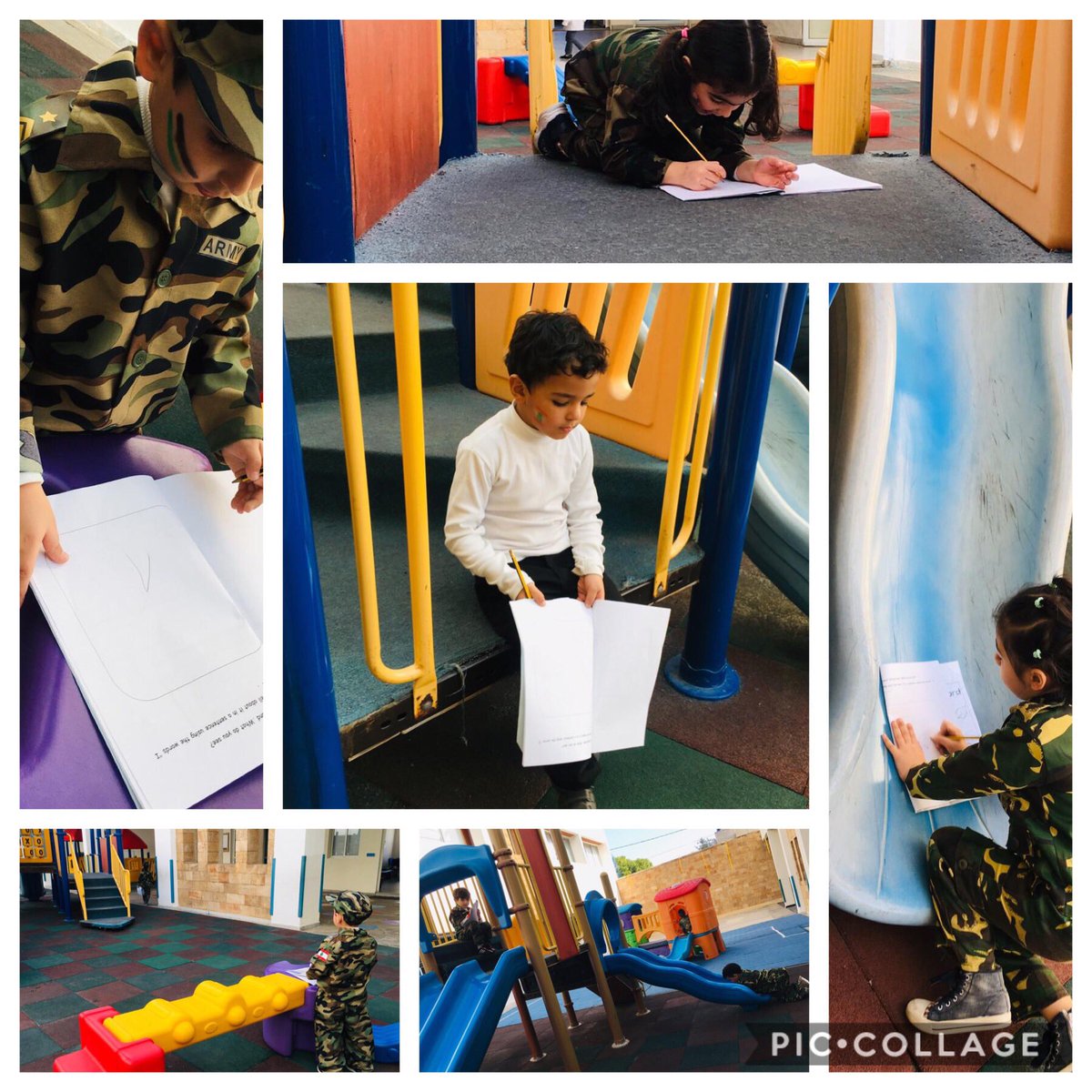 HneinehLorin's tweet photo. We changed the setting and kG3 B learners changed their mood .They spread out in the playground and came back with many sentences using the https://t.co/hq6jNjynkW ( I ,see,a...) #learningmood #thinkoutsidethebox @DawhaHighSchool @FThaalby @JbailiFarah https://t.co/xTrvR4vL94