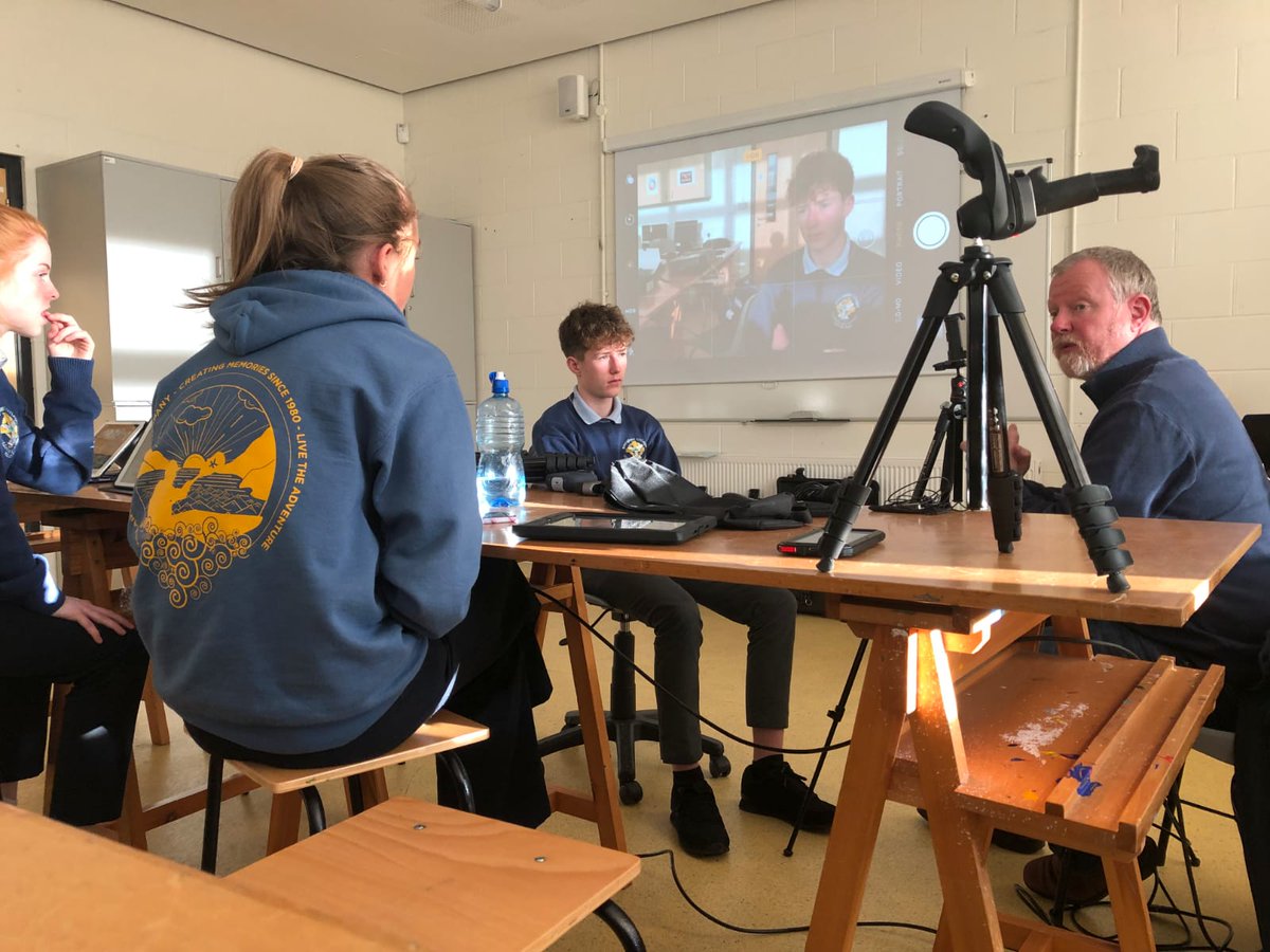 EdMojo1's tweet photo. Totally engaged with @GlenBMulcahy today at @BanagherCollege kicking off the second round of training for our cluster as part of our #SchoolsExcellenceFund project! #TappingIntoTalent #Mojo #MobileJournalism @osullims @GlenBMulcahy #MidlandsMojo https://t.co/T0fx2VdRsZ