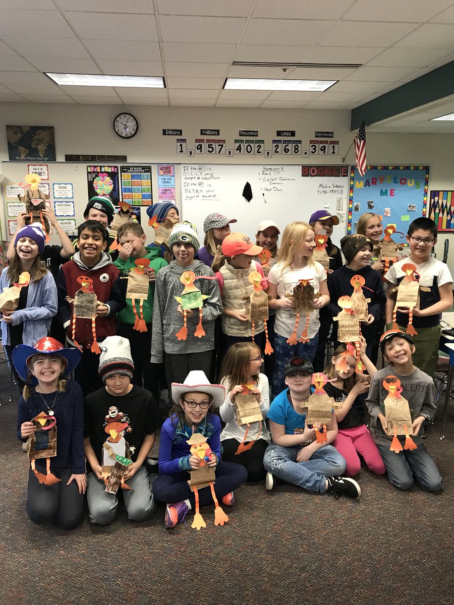 DJBorgen4's tweet photo. Happy Thanksgiving from all these crazy turkeys in 4th grade! #gobble #cfelem https://t.co/uoNwsTjTtx