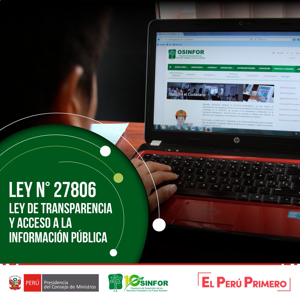 OsinforPeru's tweet photo. #TomaNota 📝Los resultados de los procesos de supervisión, fiscalización y capacitación contienen información de carácter público y su acceso está sujeto a lo establecido en la Ley. Desde el #Osinfor brindamos esta información desde el #SIGOsfc. Más info: https://t.co/NcFFANZL43 https://t.co/LjMHMADmMd