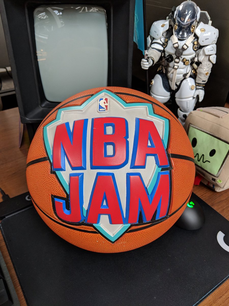 stevenplin's tweet photo. BOOMSHAKALAKA! It's here! The original prop basketball used in the production of NBA JAM box art and promotional material! https://t.co/NjfmThxh8W