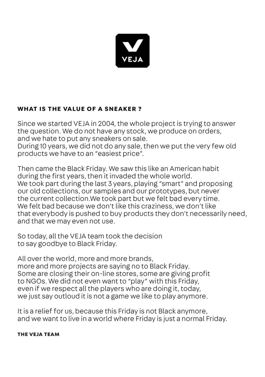 Deber construir asiático VEJA on Twitter: "Why @vejaproject says goodbye to the #BlackFriday...  https://t.co/c7Lob18zCO" / Twitter