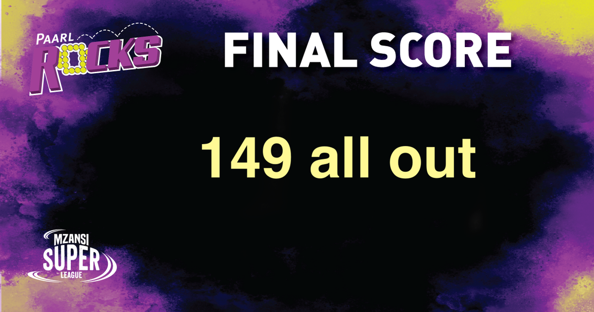 Paarl_Rocks's tweet photo. That's it. @StarsJozi beat @Paarl_Rocks by 60 runs.
#PaarlRocks #MSLT20 #PRvJS https://t.co/5SwnhqrXG8