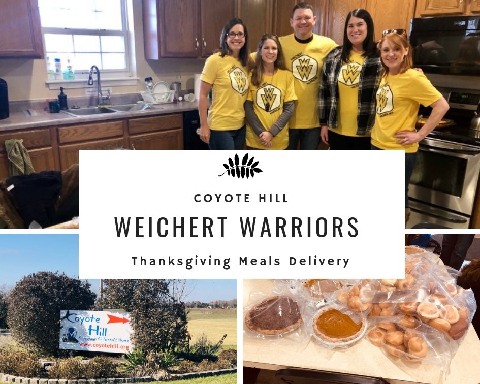 weichertft's tweet photo. πThank you to the agents/staff of Weichert, Realtors - First Tier who prepared, donated and delivered Thanksgiving Meals today for the families at Coyote Hill! #wrft #weichertwarriors #weichertft #thanksgiving #giving #coyotehill https://t.co/HSAYUbG9MX