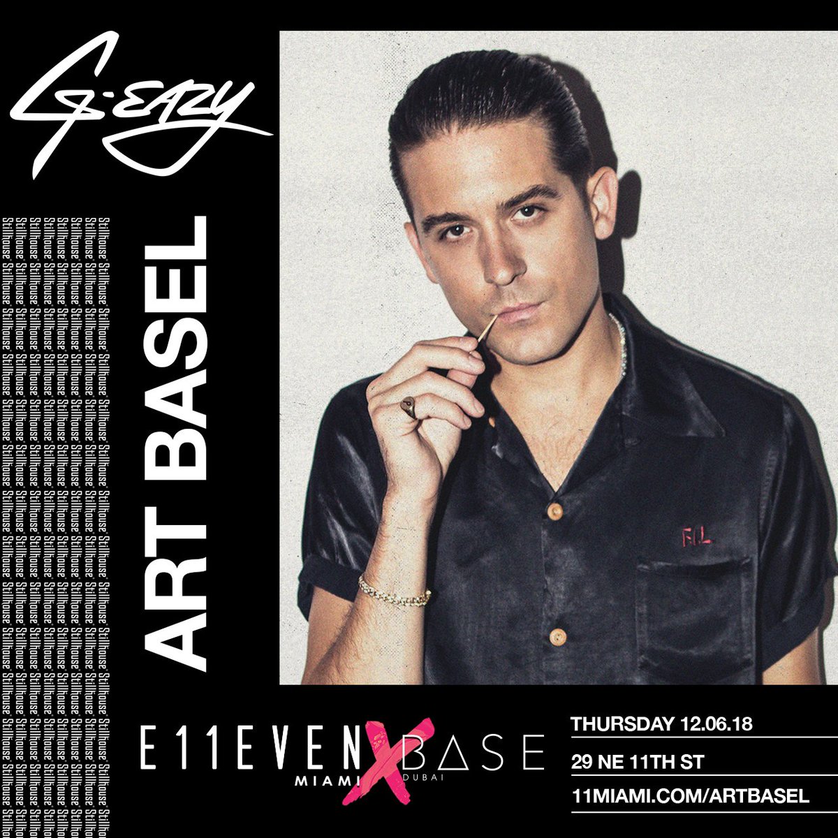 11Miami's tweet photo. EXPER11ENCE THE ART OF NIGHTLIFE | Featuring @G_Eazy at #11Miami Thursday, Dec. 6th!
Get Tickets: https://t.co/sAZduvB124
#ArtBasel #BaseDubai https://t.co/tWNtKGAIFW