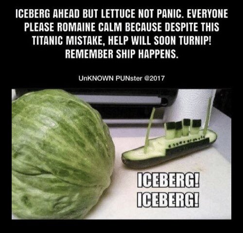 KellyBreenMI's tweet photo. The @CDCgov has issued a warning to toss out all romaine lettuce due to E Coli outbreak. While that is #NotAJoke, the #puntastic meme below is. https://t.co/UyXUXKQgGw
#foodsafety #Thanksgiving #punny #luttuce #ecoli https://t.co/N3GIzU6WfP