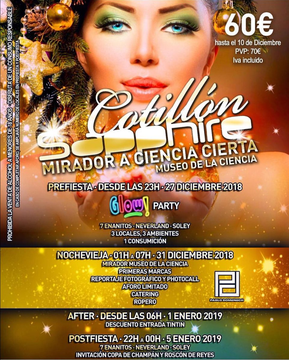 cotillonesvll19's tweet photo. Están casi todas reservadas, no te quedes sin la tuya, COTILLÓN SAPPHIRE en Valladolid!! 🥂🎊 https://t.co/9sVksQUUPA