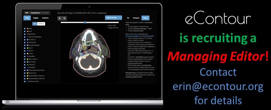 wtarscott's tweet image. Exciting opportunity for interested residents: Apply to be the Managing Editor of eContour! Contact Erin@econtour.org for details. @ErinGillespieMD @ARRO_org #radonc #econtour
