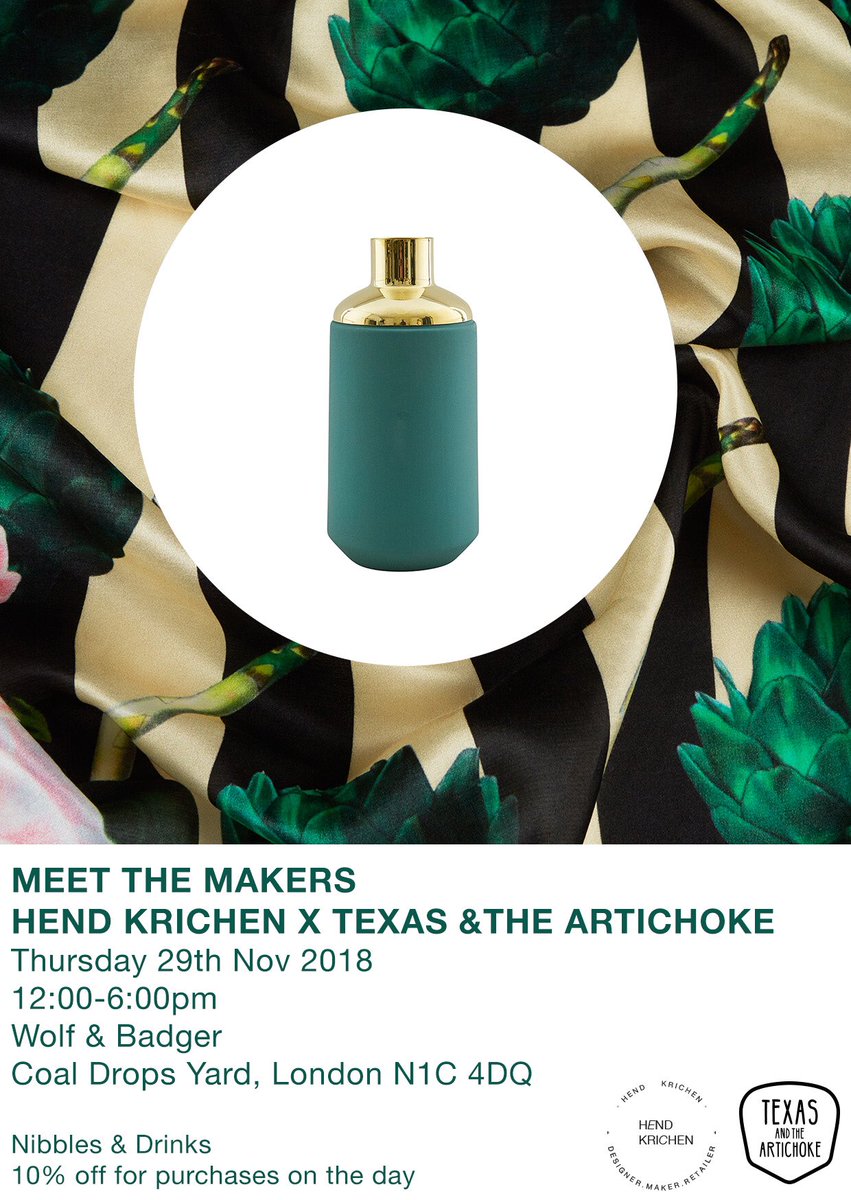 HendKrichen's tweet image. Meet the Makers. 29th Nov 18. 12:00-6:00m. @wolfandbadger #londonevents #coaldropsyard @CoalDropsYard #christmasshopping #homewares #ceramics