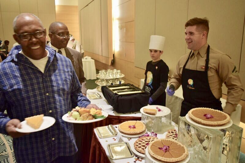 WCKitchen's tweet image. Honored to serve a special Thanksgiving lunch today in DC for residents of Arthur Capper House with @AARPDC @ReaganITCDC and @USMC! We love working side by side to uplift our community through the power of food. ❤️🍴#Thanksgiving4Capper
