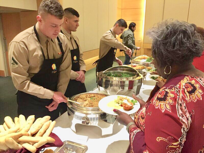 WCKitchen's tweet image. Honored to serve a special Thanksgiving lunch today in DC for residents of Arthur Capper House with @AARPDC @ReaganITCDC and @USMC! We love working side by side to uplift our community through the power of food. ❤️🍴#Thanksgiving4Capper