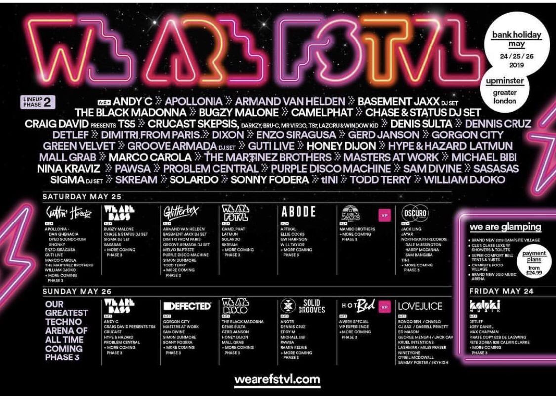 denniscruzdj's tweet photo. RT for chance to WIN 2 x VIP tickets, £200 drinks tokens, Artist meet &amp; greet with your fav DJs, 2 x Merchandise bundles + more! Solid Grooves return to @WeAreFSTVL 2019 with a crazy line-up that gets bigger every year! Your Summer Starts Right Here…….. #wearefestival#weare2019 https://t.co/XhCgIhMiJc