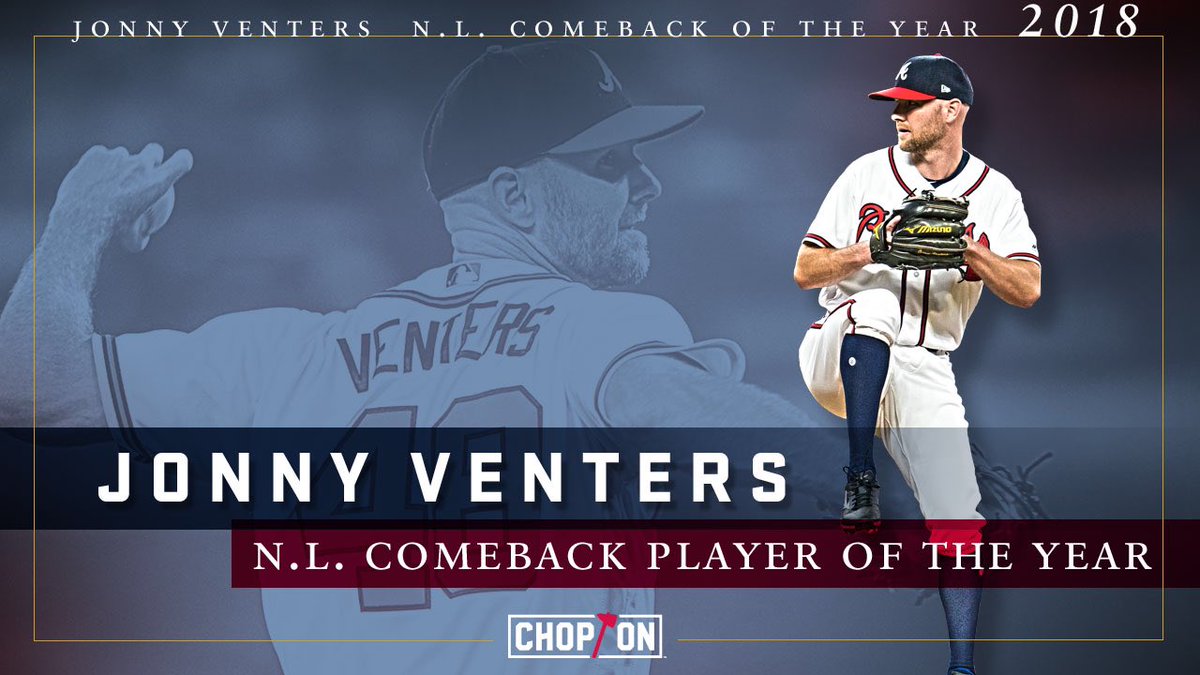 Congratulations to Jonny Venters for being named the 2018 National League Comeback Player of the Year!