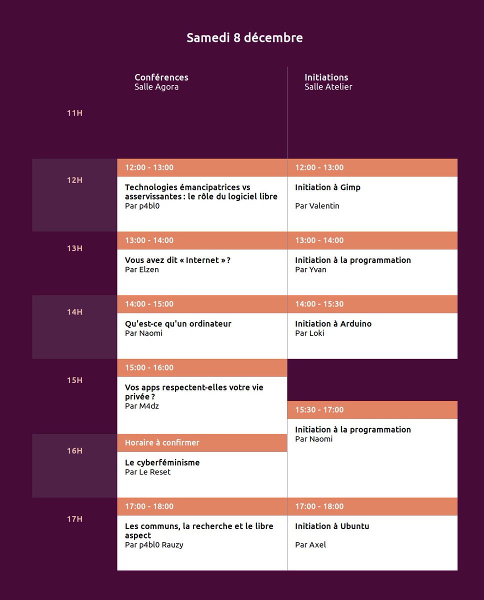 ubuntuparty's tweet photo. Ubuntu Party des 8 et 9 décembre : Consultez le programme ! 
Sur https://t.co/Krj43zTCJz https://t.co/GXWWm36Si3