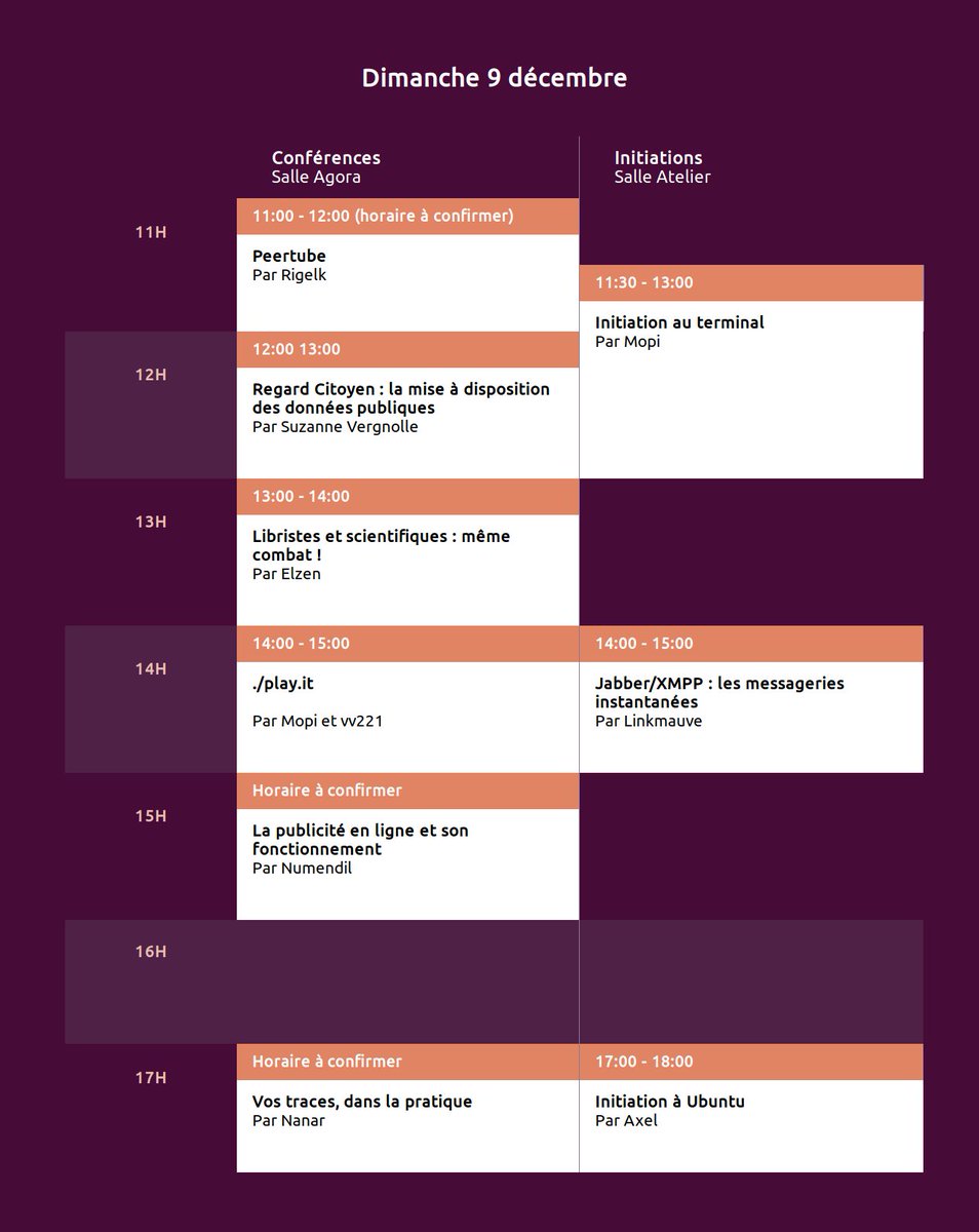 ubuntuparty's tweet photo. Ubuntu Party des 8 et 9 décembre : Consultez le programme ! 
Sur https://t.co/Krj43zTCJz https://t.co/GXWWm36Si3