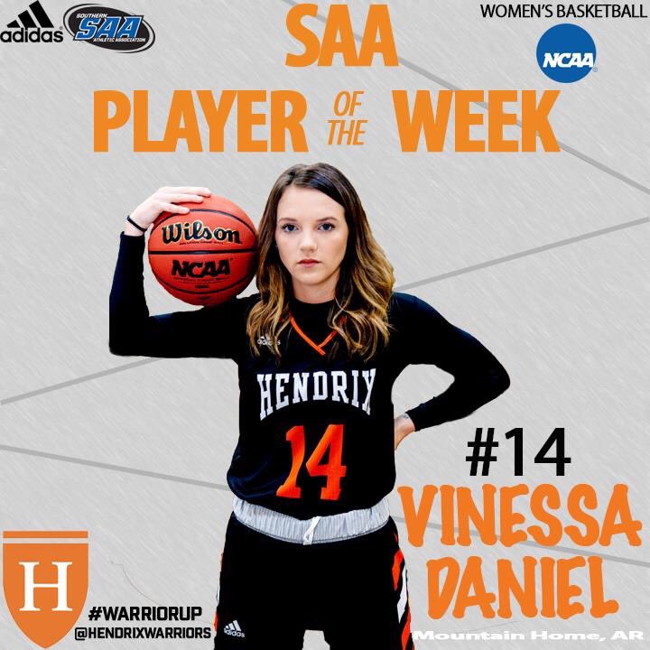 HendrixWarriors's tweet image. ICYMI | Following an impressive three-game performance, sophomore guard Vinessa Daniel took home SAA Player of the Week honors after the 1st week of action. Be sure to join our mailing list to keep up with all  the Hendrix Warriors action - hendrixwarriors.com/subscribe.aspx. 

#WarriorUp