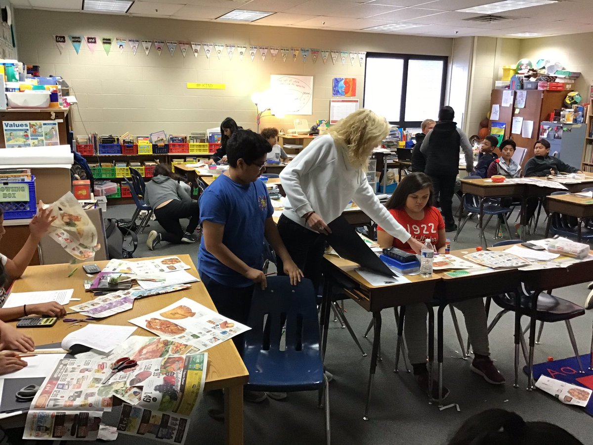 cedeliee's tweet photo. So how much food can you buy for a Thanksgiving dinner for 12 on a $200 budget? Ask Ms Whaley’s 6th grade class. #centreridgees @Region4FCPS https://t.co/J4TUVl2KzW