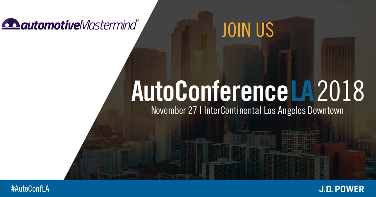 JDPowerAutos's tweet image. Join J.D. Power, @NADAUpdate and @autoMastermind at #AutoConfLA next week! 

Register today: okt.to/08QBnX