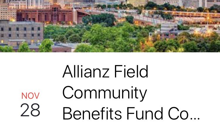 We need your input! <a href="/allianzfield/">Allianz Field</a> represents an opportunity to invest in greater equity and growth in our city. 

Join us as we co-host a conversation with @mitrajnelson and <a href="/HamlineMidway/">Hamline Midway Coalition</a> about your hopes for a Community Benefits Fund: facebook.com/events/2460341…