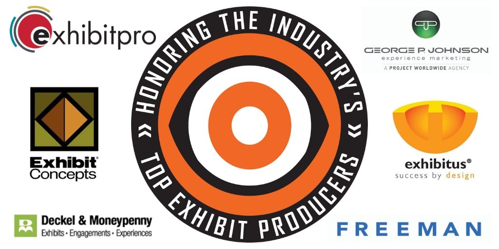 EXHIBITOR's tweet photo. Congrats to these exhibit producers for being named to EXHIBITOR's 2018 Find It - Top 40! See last year's list (https://t.co/IujvdidfRo) and submit your entry for 2019 (https://t.co/d3QtBJyKl2) @deckelmoneypnn @exhibitconcepts @TheExhibitpro @exhibitusinc @FreemanCo @GPJExpMktg https://t.co/zesvmjrHyz