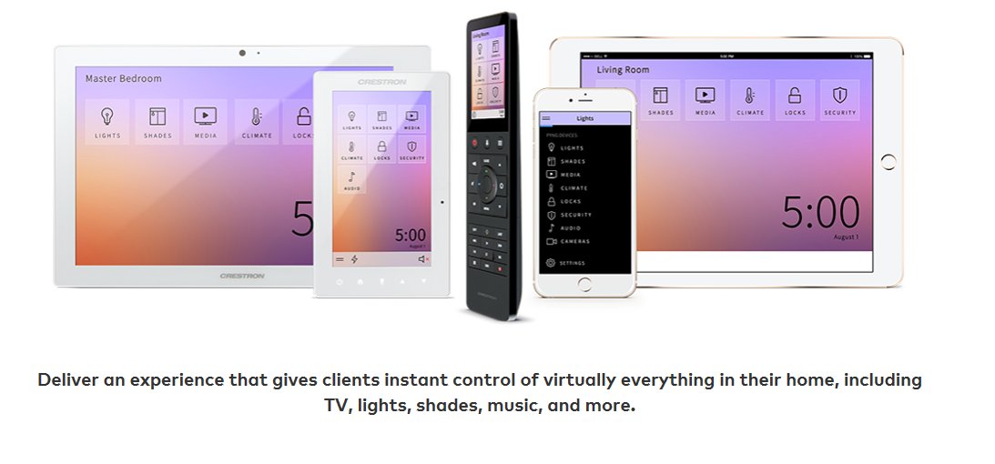 Automated_AV's tweet image. CRESTRON - A spectacular user experience every time
Whether our clients are controlling their home through beautiful Crestron handheld remotes, keypads, and touch screens, or from mobile devices, the Crestron Pyng OS 2 user interface is love at first sight.