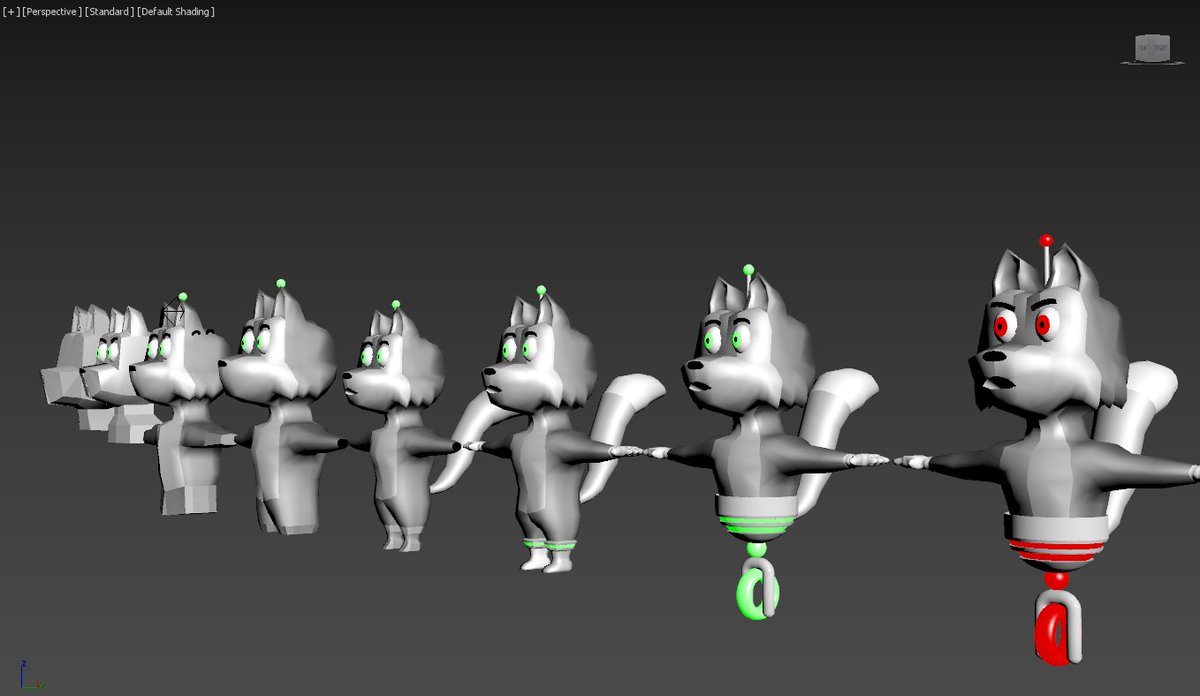 christhelanc's tweet photo. Managed to make a Cyber-Robot for our game today that was concepted by @Christi94886132 initially. It uses wheels to traverse and also has an evil red counterpart that attacks Ali on sight! #WolfRobot #Wolf3D #3DModel #3dsmax #3dmodeling https://t.co/cWrz9iR5h7