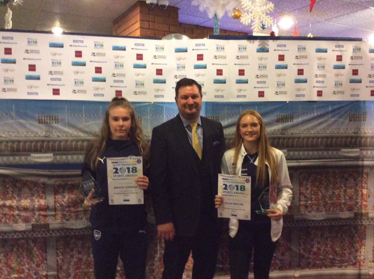 BroxbourneBC's tweet photo. The joint winners of the #BroxSportsAwards for young person of the year are Grace Garrad and Ellis MIller. Congratulations! Kindly sponsored by Ashbourne Insurance. #OurDay2018 https://t.co/47bOqwjGIn