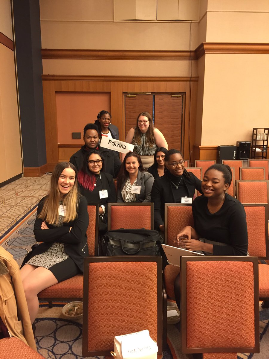DrCpolsc260's tweet photo. That raps up #AMUN2018. The Polish delegation returns home to Saint Xavier. They addressed issues of global peace and security, public health and education, women in development, democracy and the environment. Very proud of all our students. https://t.co/V1kaevvZXg