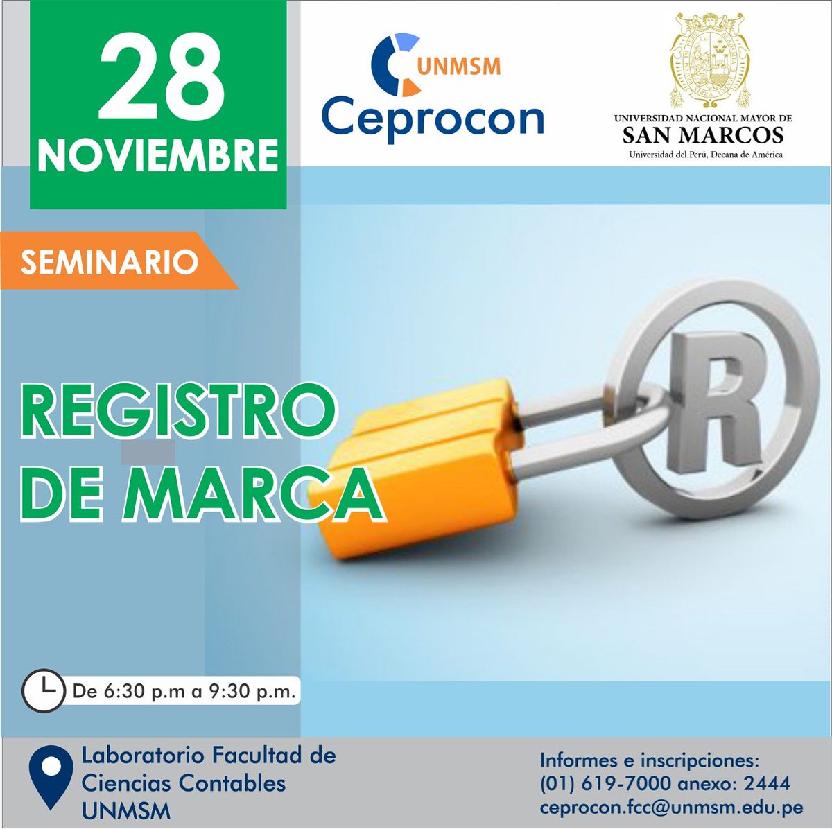 PereaRamirezIP's tweet photo. Si eres empresario o emprendedor o estás por iniciar un negocio, este es el seminario al que debes asistir. 28 de noviembre a las 6:30pm en la UNMSM. #RegistrodeMarcas #empresarios #emprendedores #nuevosnegocios #protegetuinversion #protegetunegocio https://t.co/gMWD9O2pZ4