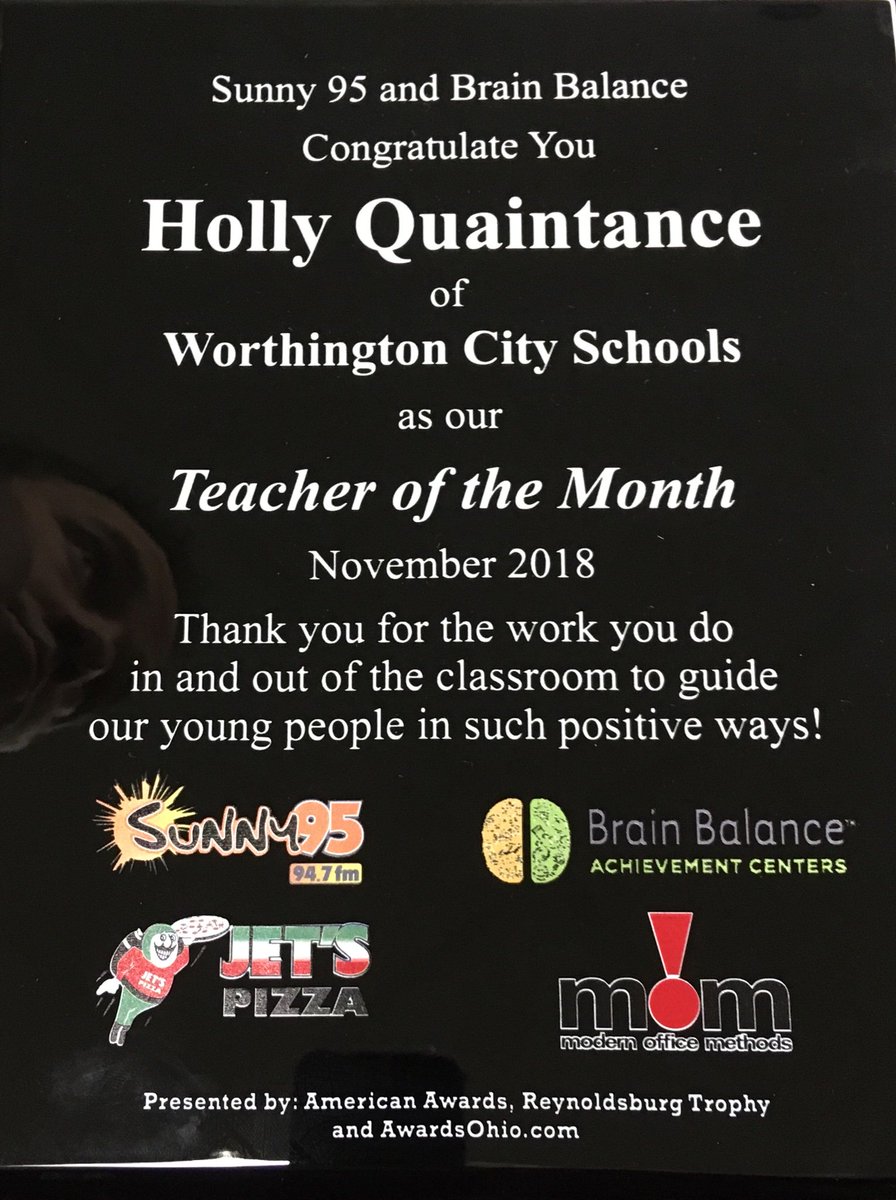 What a wonderful honor!  I am so humbled and thankful to be a teacher!  <a href="/WoParkSharks/">Worthington Park Elementary School</a> <a href="/wcsdistrict/">Worthington Schools</a> #itsworthit