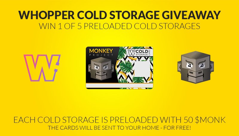 Monk_Coin's tweet photo. To cheer you up during these $BTC bloodbath we will give away some $MONK cold storages to you !

- Follow us and @WhopperCrypto 
- Retweet this 

5 Winners will get a DM with a voucher code for a free cold storage preloaded with 50 $MONK on the 23rd of November. https://t.co/PqWF9tXBUl