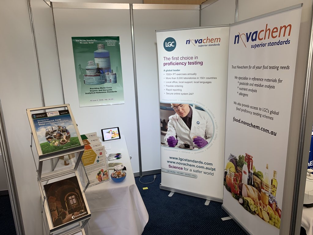 Food testing needs superior standards. Visit Novachem at booth 2 today and pick up the 2019 food proficiency testing information and reference standards catalogues.  #ICFA2018