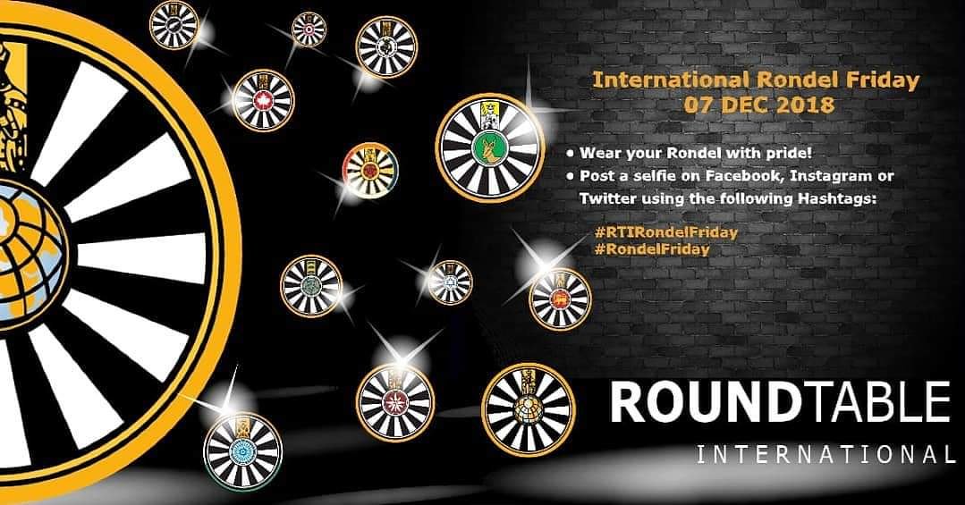 Preparati per il primo  Round Table International Rondel Friday che inizierà il 7 dicembre
Metti in mostra la rondella del nostro logo con orgoglio e pubblicalo sui social usando 
#RTIRondelFriday
#RondelFriday
#proudtobetabler #partediqualcosadigrande #italia #roundtableitalia