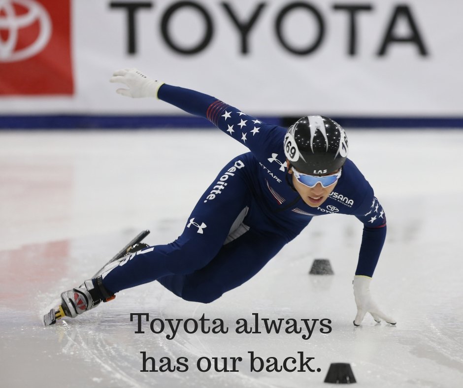 USSpeedskating's tweet photo. USS is so grateful for our sponsors! @Toyota #Gratitude #InOurCorner #speedskating #dreambig #TuesdayThoughts https://t.co/4J3VcMYVLh