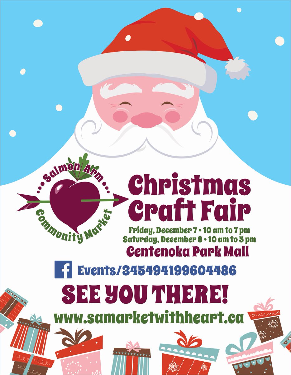 Shared from Photos app
1 photo 
Join us Dec. 7th &amp; Dec. 8th in Centenoka Park Mall
30 vendors with a variety of products.
samarketwithheart.ca 
#exploreshuswap #TheHeartBeet #Community #farmersmarket